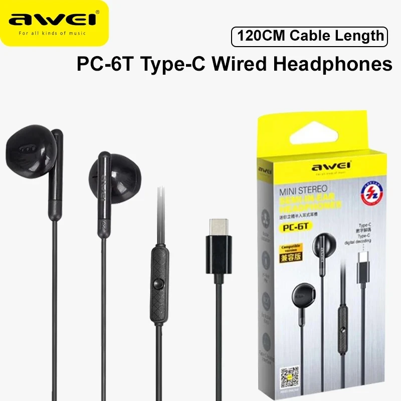 Wei-auriculares intrauditivos con cable, audífonos con micrófono y Control de volumen, compatibles con todos los teléfonos móviles