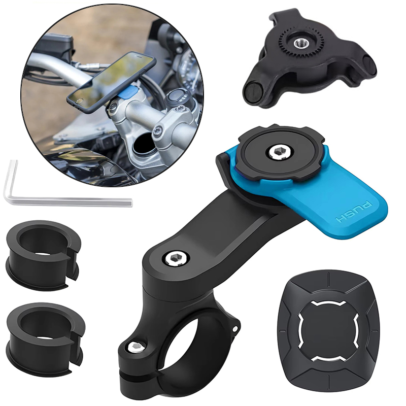 Support de téléphone pour vélo, support de téléphone pour moto - support de téléphone pour moto, pince de fixation pour téléphone sur guidon, clip de fixation pour téléphone pour vélo électrique et trottinette