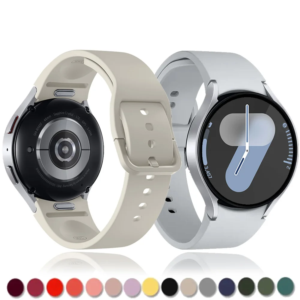 Bracelet de montre 20mm pour Samsung Galaxy Watch 7 4 44mm 40mm, Bracelet de Sport en Silicone Galaxy Watch 6 Classic 5 pro 43mm 47mm 45mm