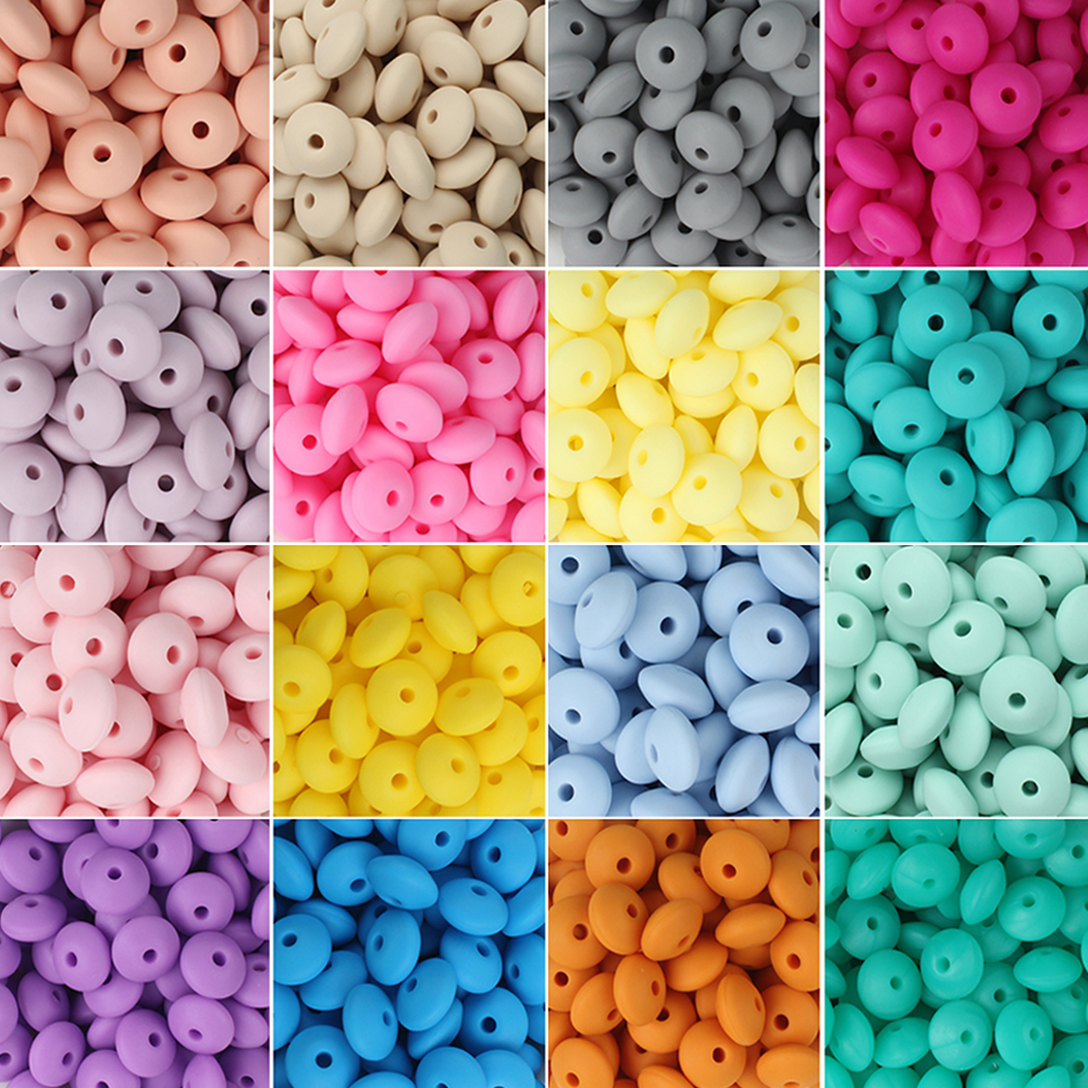 20/50/100 pezzi lenticchie siilcone perline 12mm perline spacate allentate per creazione di gioielli accessori fai da te penna di perline bracciali collana