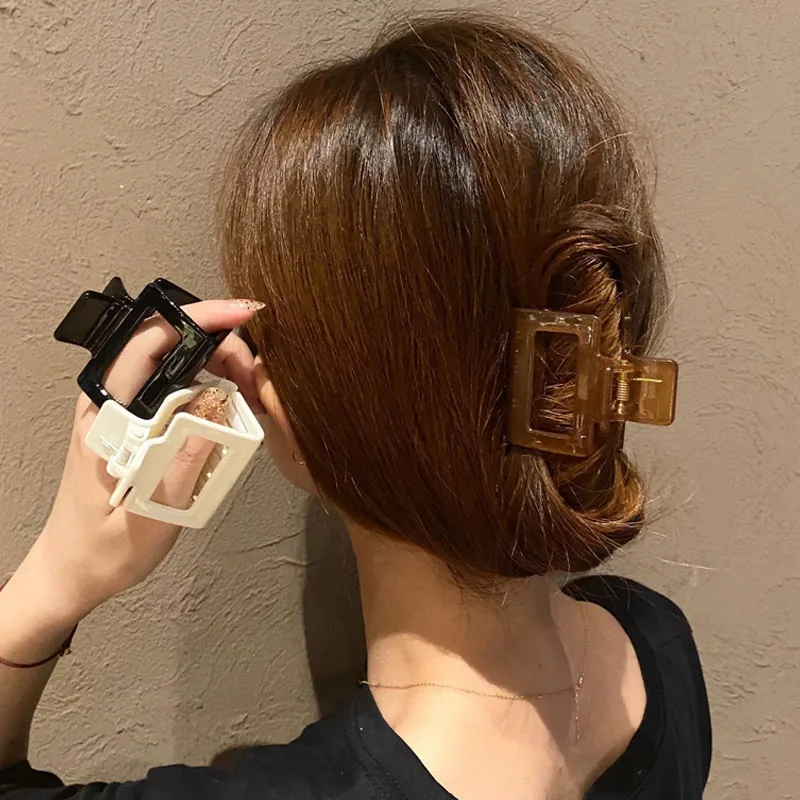 Cakar rambut akrilik mode untuk wanita klip rambut putih transparan jepit rambut cakar kecil aksesori rambut jepit rambut perempuan 2023 baru