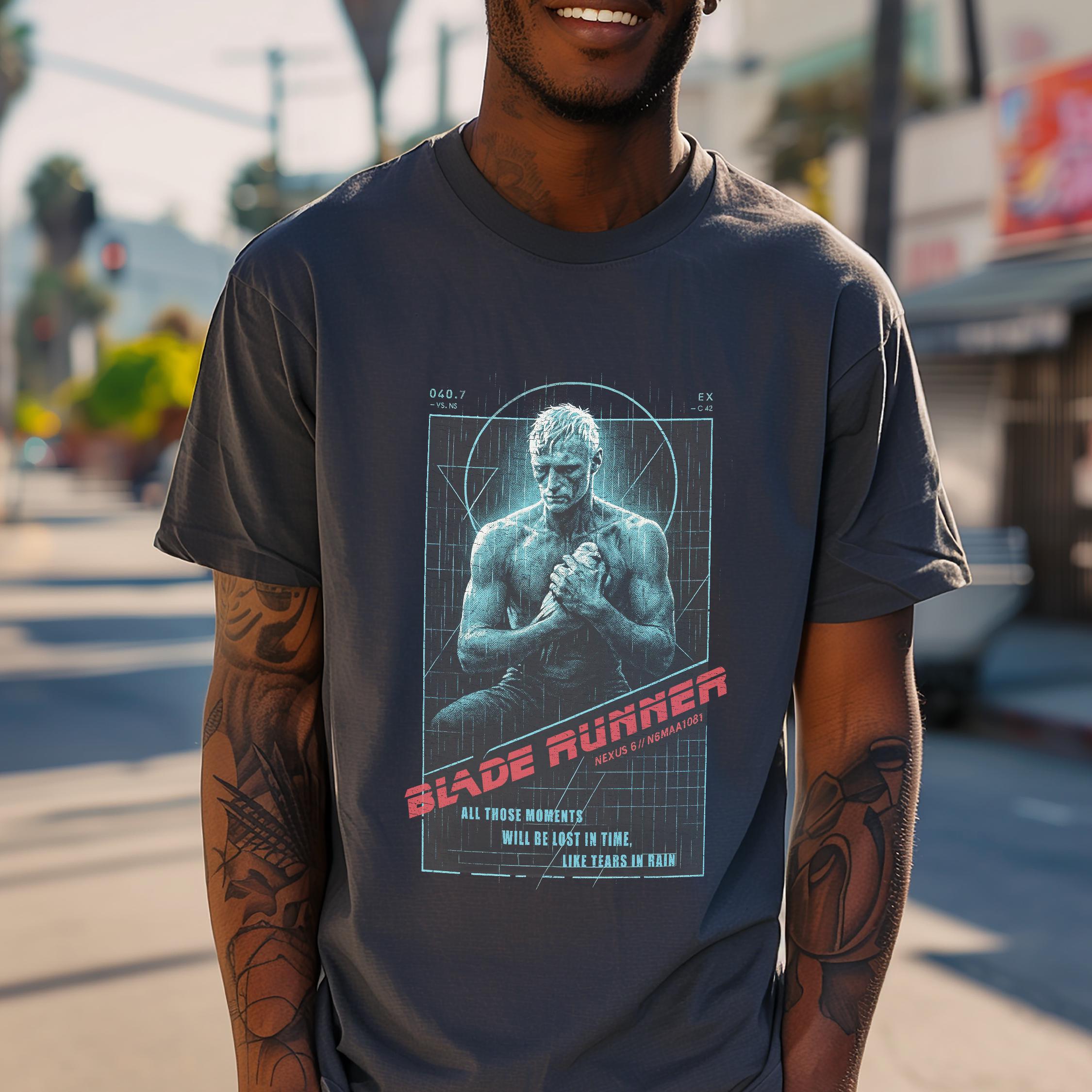 "Blade Runner" Roy Batty Quote T-shirt, A Gift with Fan-themed Print for Ridley Scott Fans. Printed T-shirt