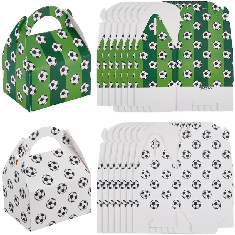 16 Stuks 3.1x2.4x4.3 Inch Mini Voetbal Party Treat Dozen Kleine Voetbal Kartonnen Dozen Snoep koekjes Gift Papier Doos