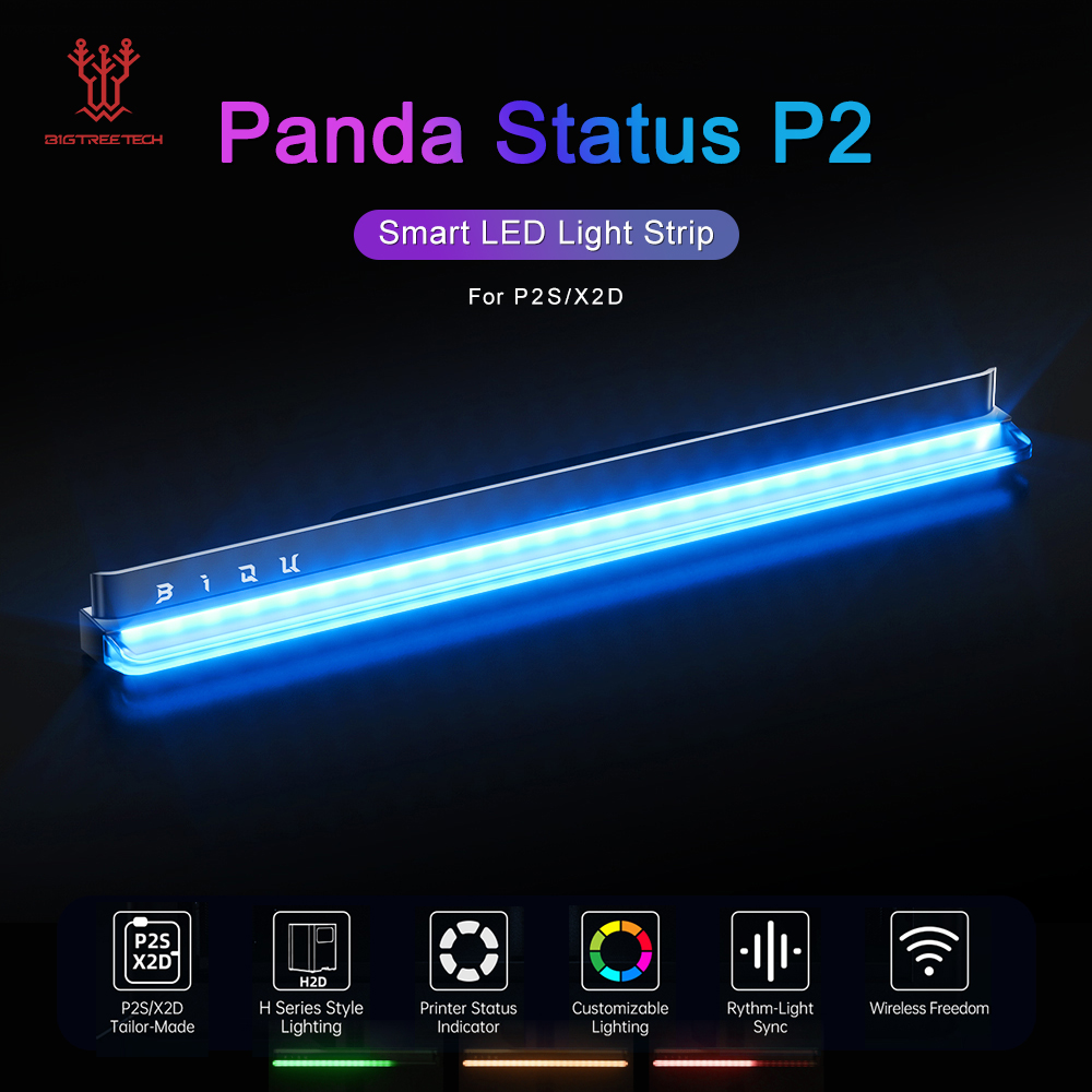 BIGTREETECH Panda Status LED Light Bar Kit H2D-Style Lighting Rythm-Light Sync For Bambu Lab P1P P1S X1C X1E A1 P2S X2D