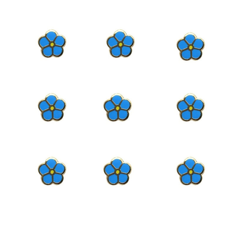 9 Stück Freimaurer-Anstecknadel – VERGESSEN SIE MICH NICHT Anstecknadel Freimaurer Blaue Blumensymbolabzeichen mit Kupplung, 0,3''