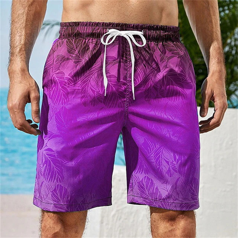 Męskie szorty plażowe z nadrukiem roślin tropikalnych 3D, oversize, ze sznurkiem, do surfowania, spodnie sportowe, stroje kąpielowe, kąpielówki, odzież dziecięca