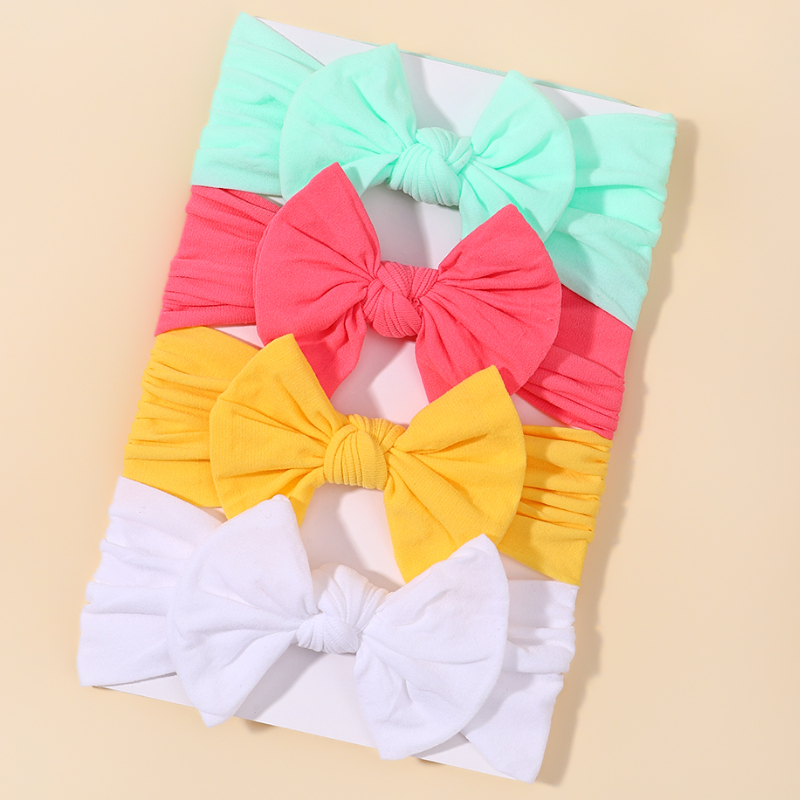 48 colores bebé diadema con lazo diadema ancha niños niñas Boutique elástico proteger turbante accesorios para el cabello de bebé