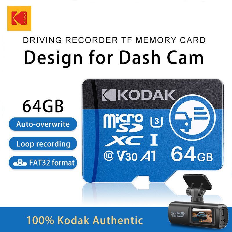 Karta pamięci Kodak High Endurance Micro SD do kamery samochodowej FAT32 128/256GB 100MB/s Płynne nagrywanie 4K i nagrywanie w pętli Karty Microsd