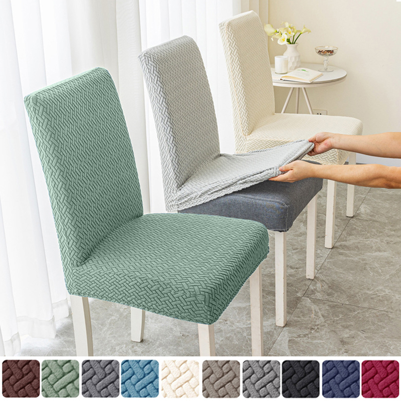 Capa elástica para cadeira de sala de jantar, estiramento grosso, jacquard, capa para cadeira de cozinha, para jantar, cozinha, hotel, banquete de casamento