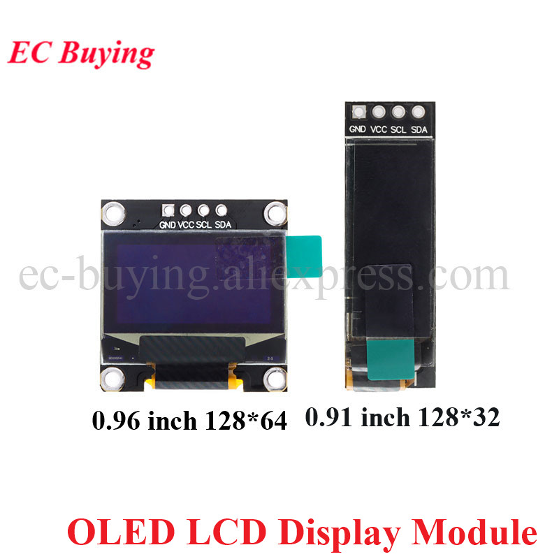 0,91 0,96 inch OLED LCD-displaymodule 128x32 128x64 SSD1306 12832 12864 I2C IIC serieel wit LCD-scherm communiceren voor Arduino