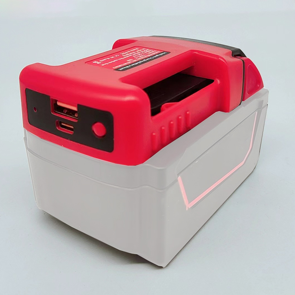 Adaptador de carregador usb tipo-c saída usb/qc30 para milwaukee 18v adaptador de carregador de bateria leve portátil vermelho ferramentas elétricas acesso