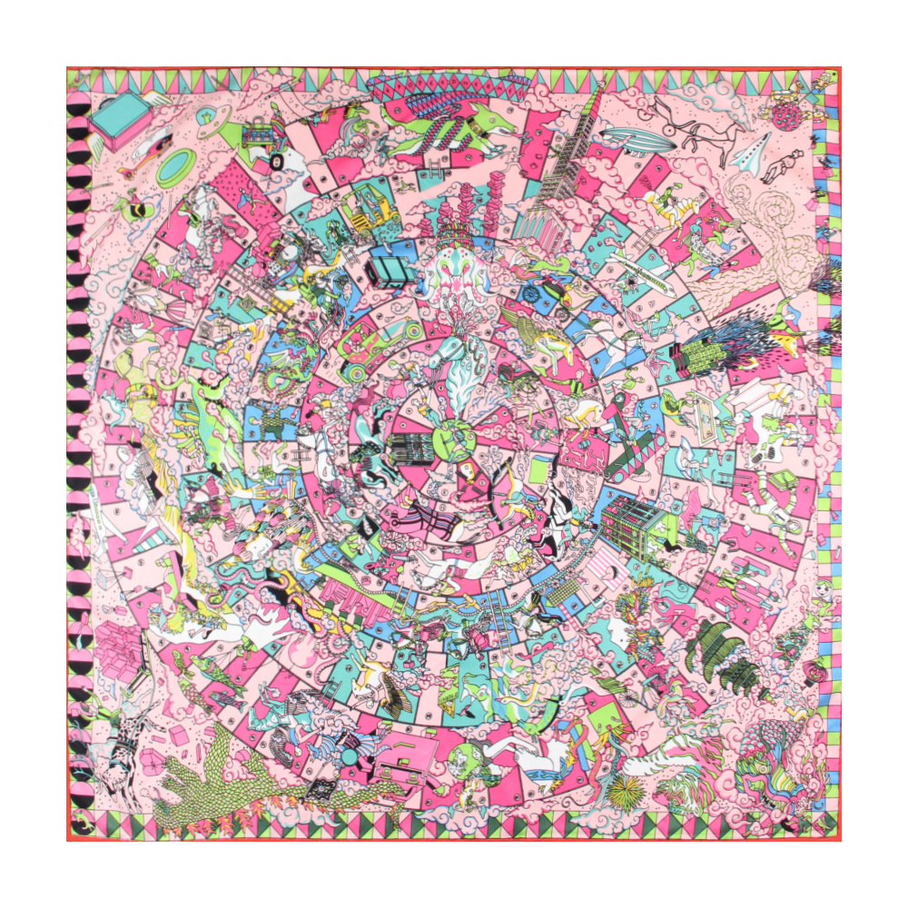 Ręczny ręcznie walcowany jedwabny szalik ze skośnym splotem kobiety Hopi drukuj kwadratowe szaliki okłady Echarpes zwijane Foulard Femme chustka hidżaby 90CM