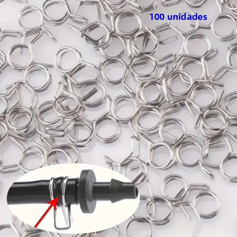 Clipes de irrigação de aço inoxidável, 100 peças, 1/4 polegadas, conectores de mangueira à prova de ferrugem, kit de reparo de vazamento de fazenda para jardim