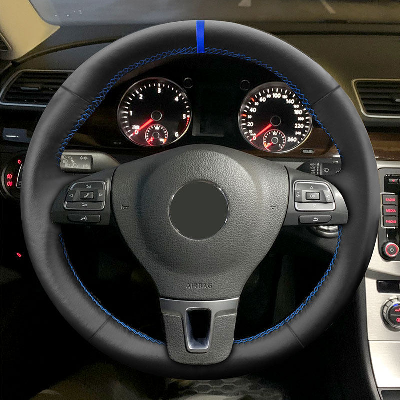 Penutup Setir Interior mobil Trim kulit serat mikro untuk VW Golf Plus Jetta Passat Tiguan Touran sharok Amarok Caddy EOS