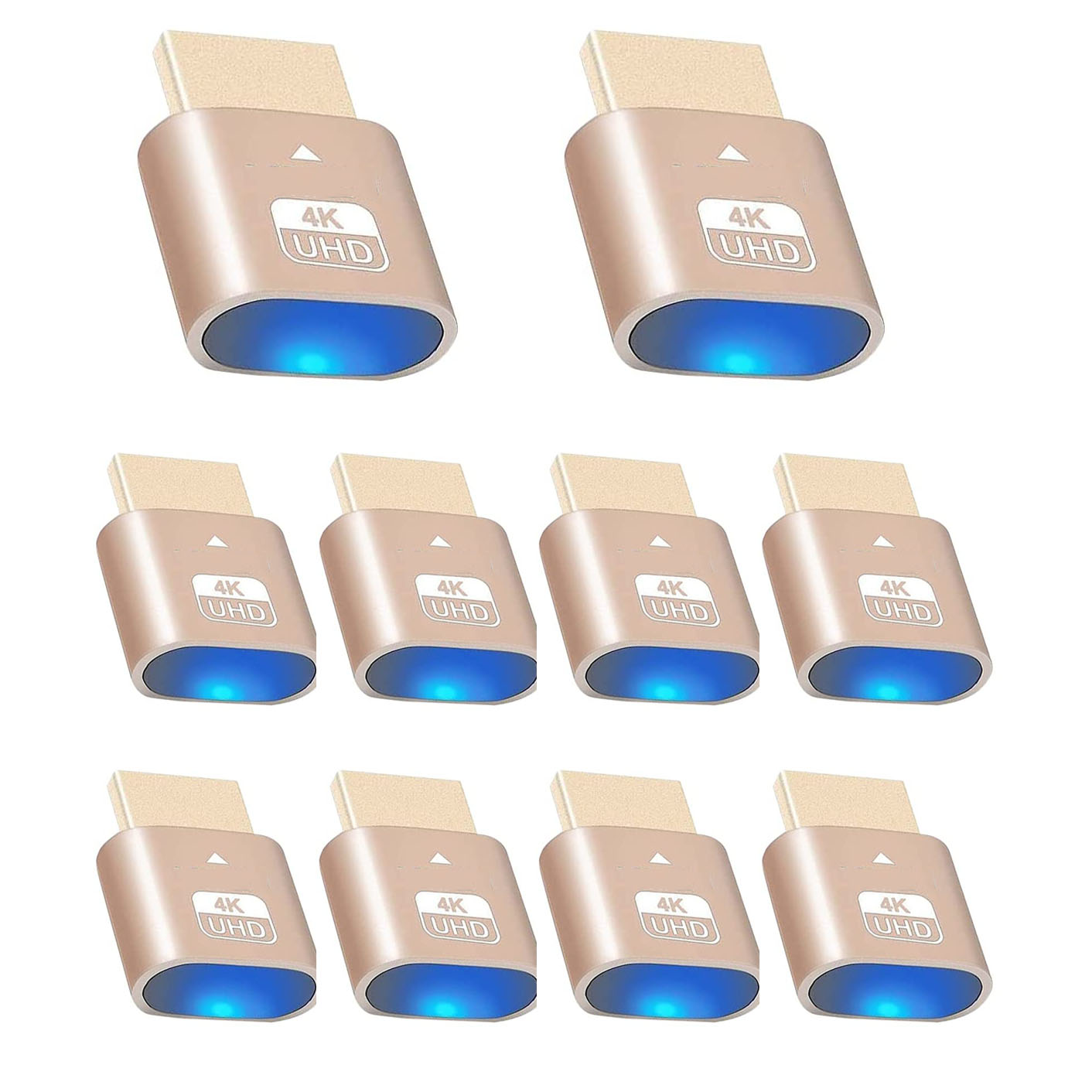 Adaptador de pantalla Virtual VGA, compatible con HDMI, enchufe simulado DDC EDID, emulador de pantalla fantasma sin cabeza, placa de bloqueo 1920x1080 @ 60Hz, 10 Uds.