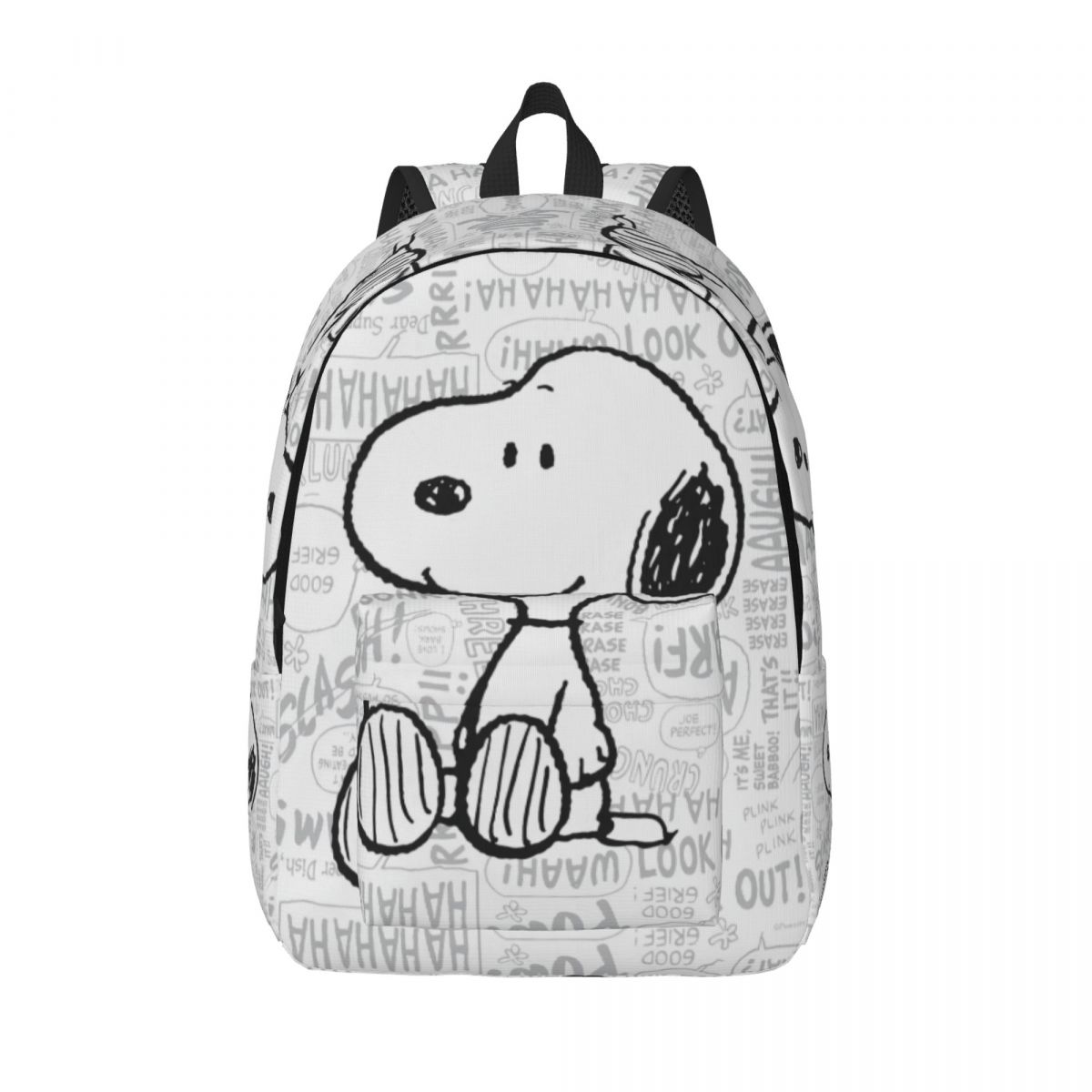 Custom Snoopys On Black White Comics Disney Canvas Backpack Peanuts School College Travel Bags Bookbag Fits 15 Inch Laptop