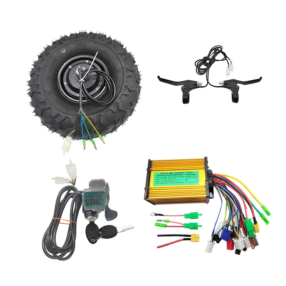 Kit Motor Hub Gerobak Listrik 24V 36V 48V 350W 500W Semua Medan Roda Ban Kasar Off Road 14.5"