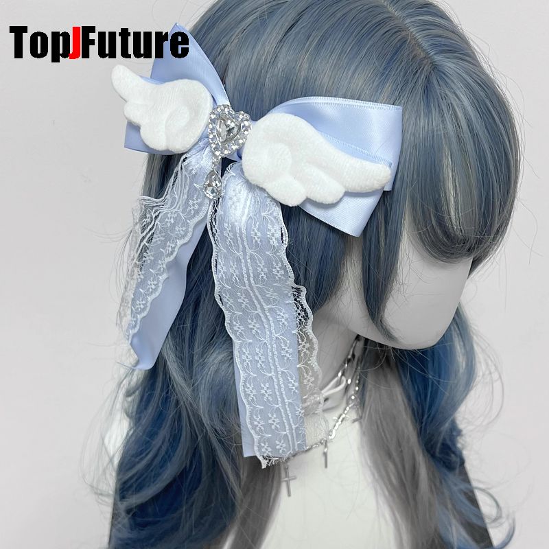 Harajuku y2k menina série minas bonito lolita headwear laço strass arco macio menina casa série grampo de cabelo jóias