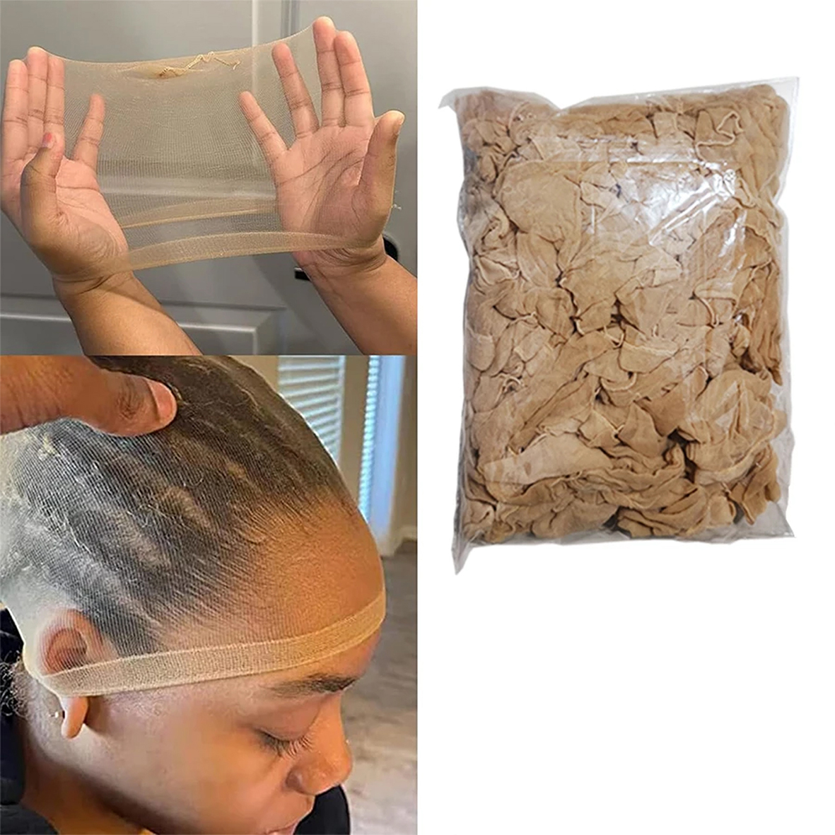 Wholesale HD Wig Caps High Quality Transparent HD Hair Nets Weave Nylon Stretchy Lace Front Wig Cap for Women Men Light Brown