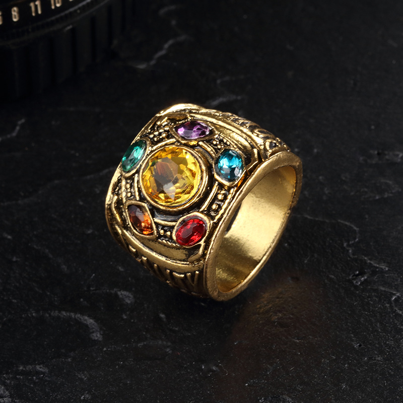 Cool New Fashion Men's Power Ring Infinity Wars Thanos Cosplay Anime Alloy Ring Jewelery Punk Gothic Hip Hop Ring Male