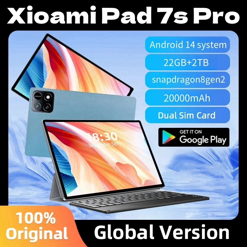 Tablette PC Pad 7S Pro, Snapdragon 8Gen2, Android 14, HD 4K, 22 Go + 2 To, 5G, Touriste, EpiWIFI, Édition globale, Original, Nouveau, 2025