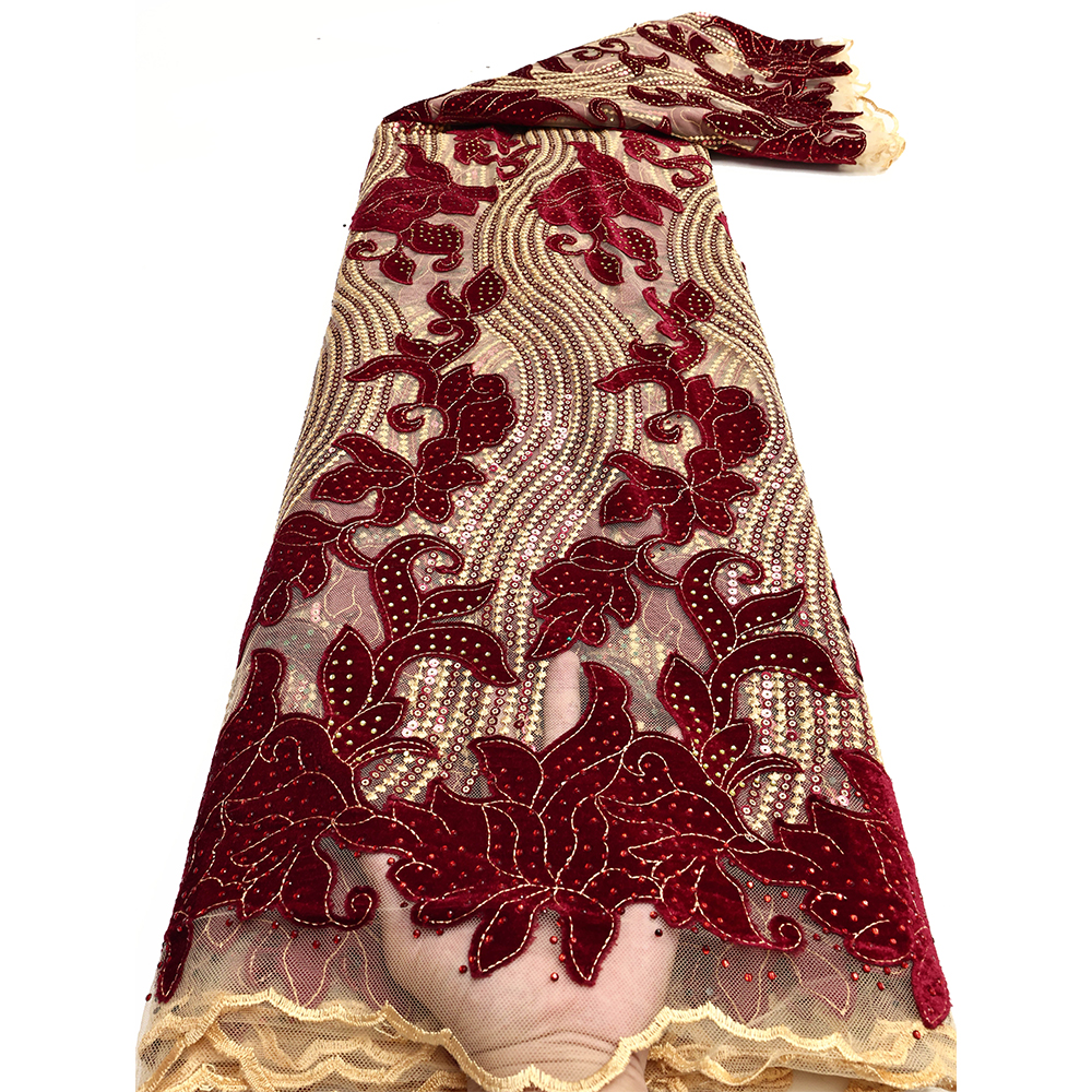 2025 haute qualité luxe nigérian français Tulle dentelle tissu paillettes broderie africain velours dentelle tissu pour les femmes fête de mariage
