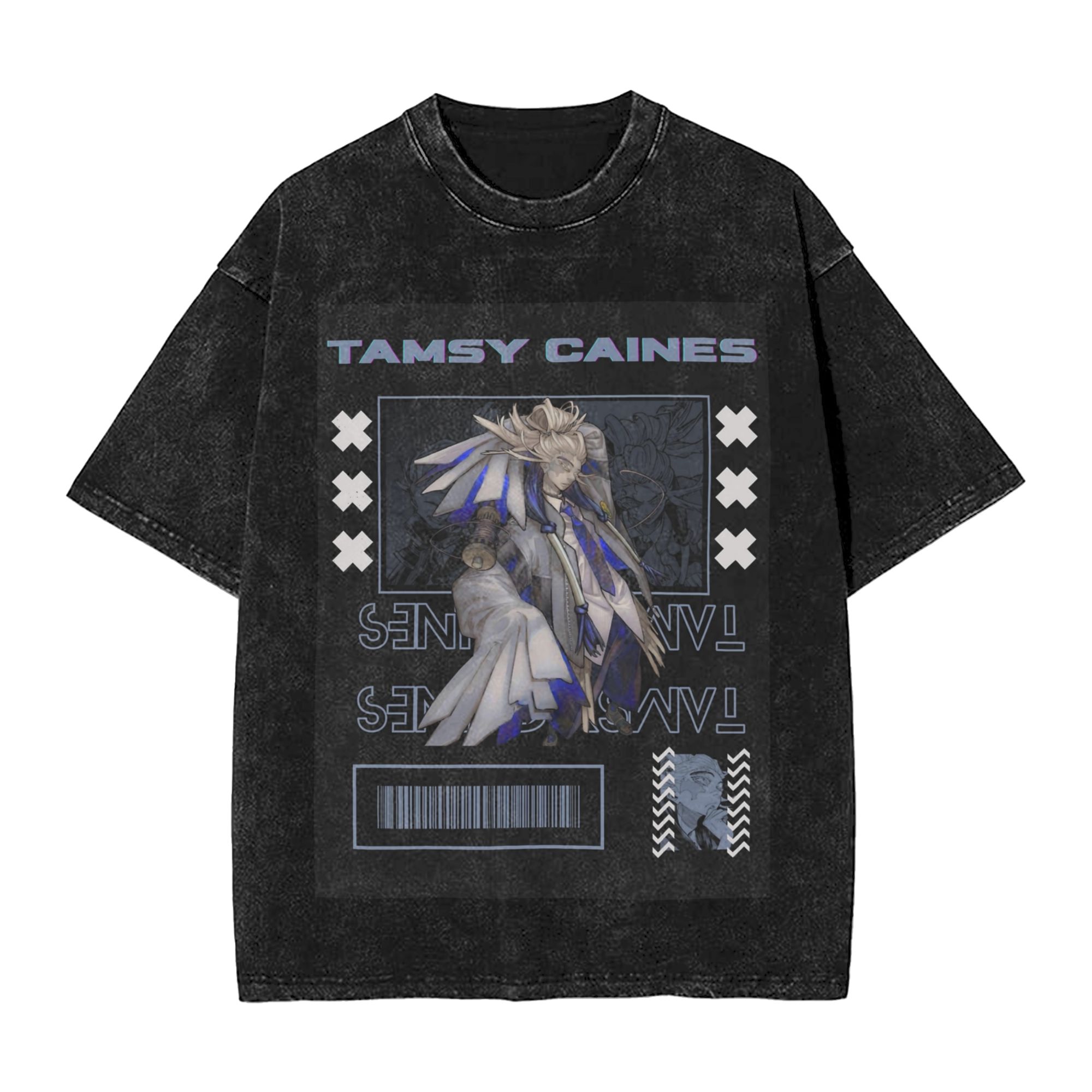 Tamsy Caines Street Gachiakuta T Shirt Hip Hop Washed Short Sleeve Oversize T-Shirt  Vintage for Men Women Streetwear Tee Shirt