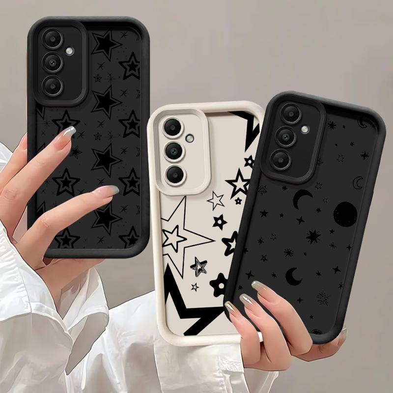 Telefoonhoesje voor Samsung Galaxy A55 A52 A33 gevallen A24 A15 A12 A23 A22 5G A54 A52s A53 A14 funda Cover Pentagram Art Star Moon Cool