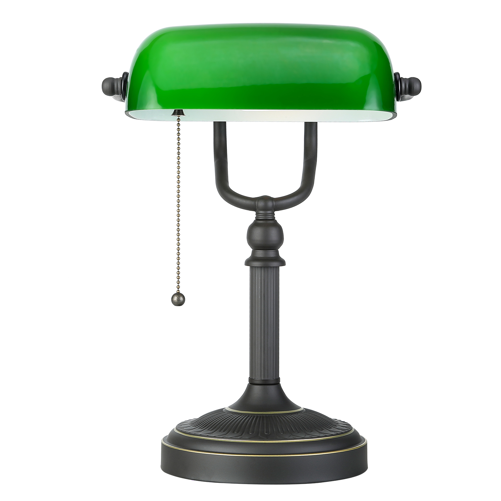 Groene glazen banklamp tafellamp met Chian schakelaar E27/E26 bureaulamp