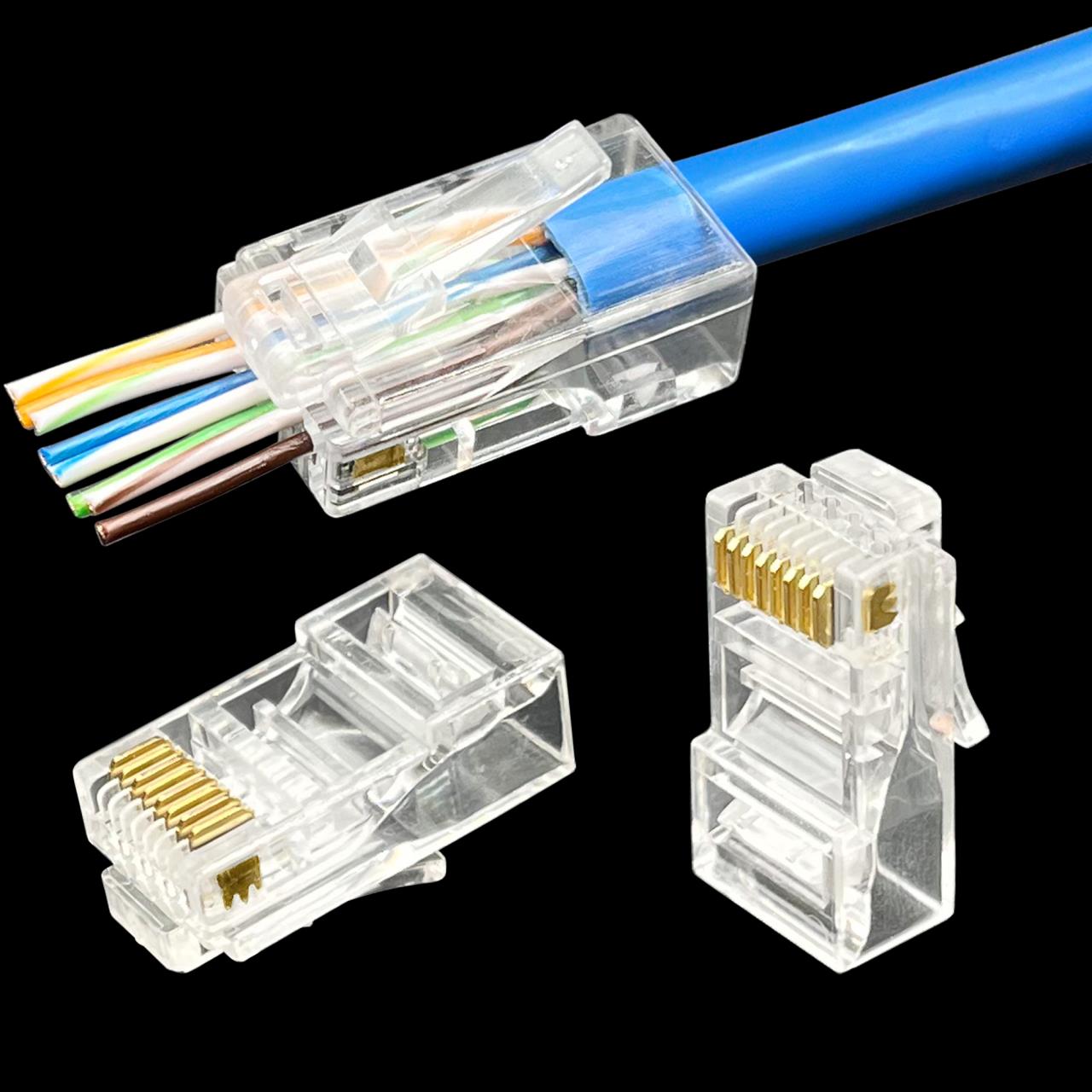 COMNEN Cat6/6A Разъем Rj45 Вставной модульный разъем Компьютерная сеть UTP/FTP Позолоченный Ethernet-кабель с отверстием 1,2/1,1 мм