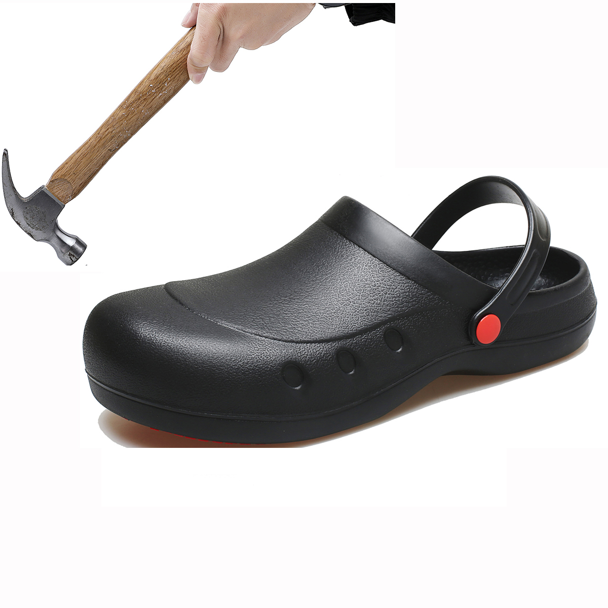 Chaussures de travail de sécurité à bout en acier, chaussures de Chef de cuisine, de Restaurant, de travail industriel, sandales en caoutchouc imperméables antidérapantes, grande taille 3XL 4XL