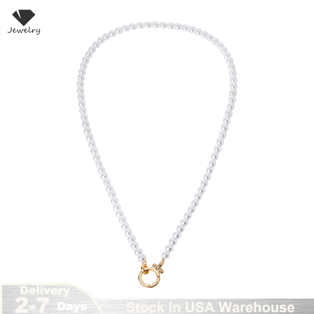 Collier ras du cou en perles d'eau douce pour femmes, plaqué or 18 carats, chaîne de cou, bijoux de mariage, cadeau de fête, navires des états-unis