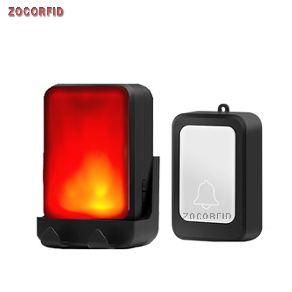Timbre inalámbrico con luz de 7 colores, timbre musical cambiable con Flash, timbre de puerta inalámbrico para el hogar, para sordos y duros