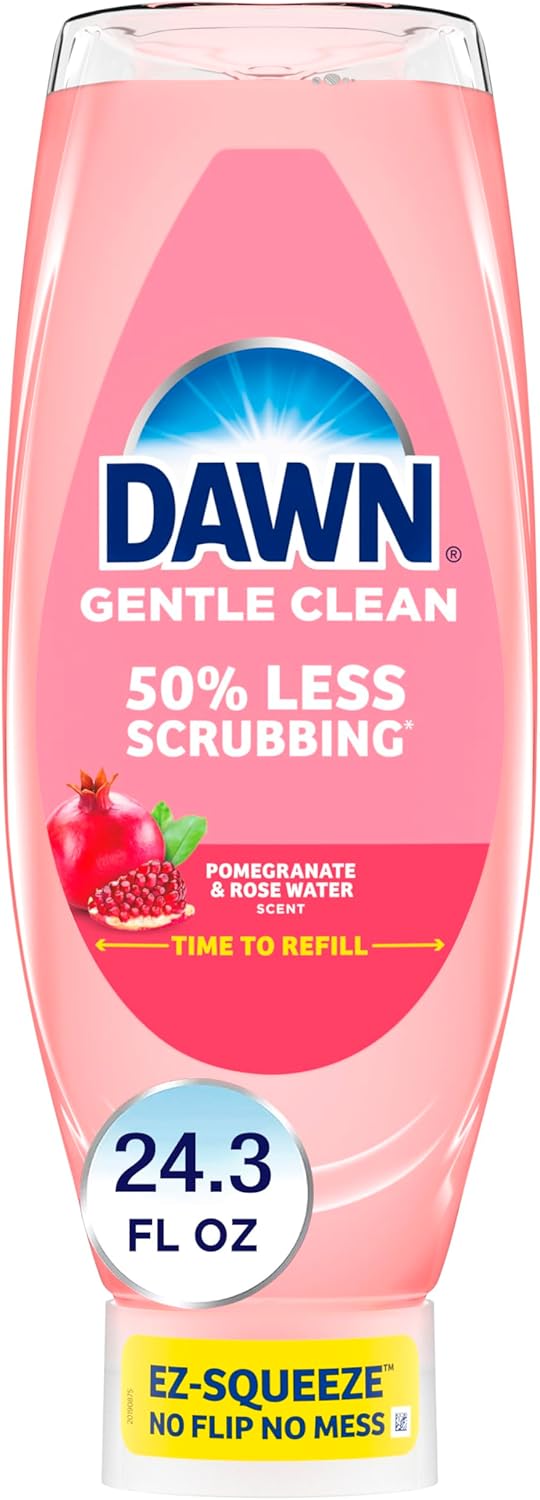 Dawn Gentle Clean EZ-Squeeze Płyn do mycia naczyń, zapach granatu i wody różanej, 717 ml