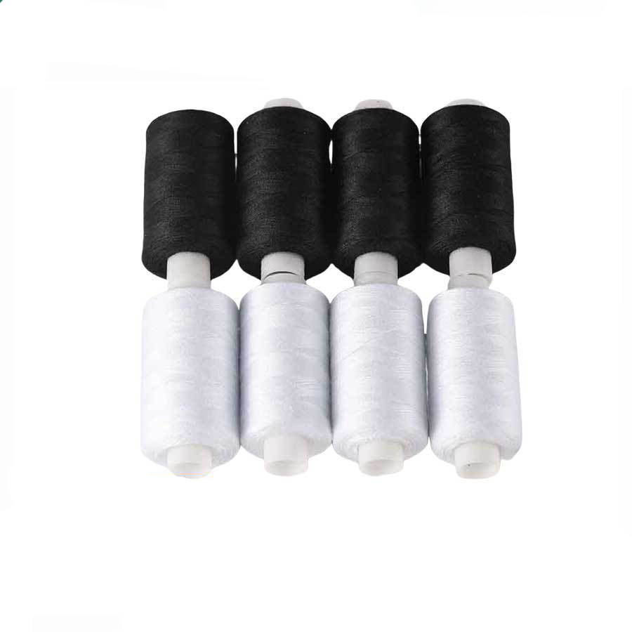 2Pcs 500 Yards Sewing Thread Polyester Thread Set Strong And Durable Black White Sewing Threads For Hand Machines Stitching