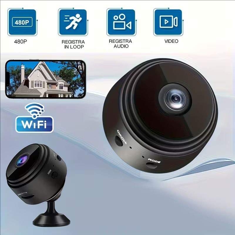 Câmera Mini A9 WiFi Sem Fio para Monitoramento de Segurança, Câmeras de Vigilância Remota para Casa Inteligente