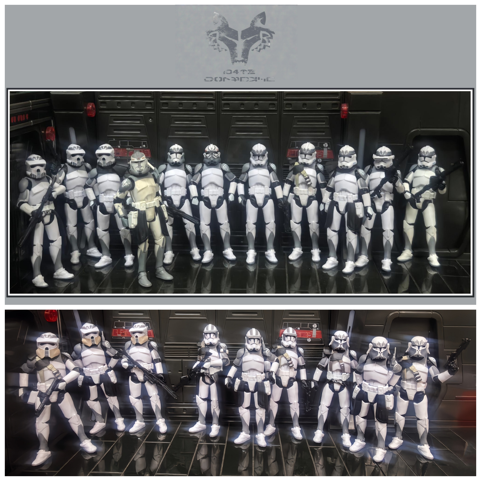 Figura de acción de Star Wars Trooper de 3.75 pulgadas, escala 1/18, Airborne 212th 104th Wolfpack Heavy Wolffe, modelo suelto