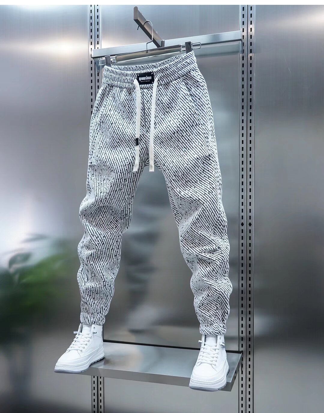 Pantalones Harem para hombre de primavera y otoño, pantalones a rayas de cebra, ropa deportiva, pantalones de chándal Cargo, pantalones versátiles de cintura suelta cepillados