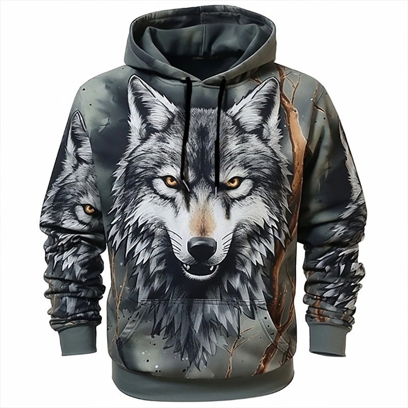 Dierenhoodie voor heren Wolf Print Hoogwaardige herentrui Herfstmode Top Street hoodie Designer sportkleding met lange mouwen