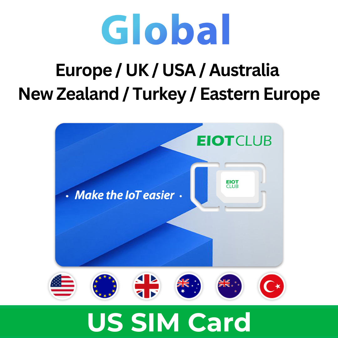 EIOTCLUB Global SIM Card for Travel in USA, Europe, Australia, New Zealand, Turkey, work with Mobile Phone, WiFi Router, Hotspot