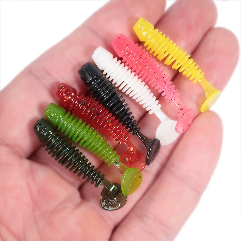 10 pièces Silicone souple leurres pièce artificielle attirail appât 3.5 cm 0.7g marchandises pour la pêche en mer pêche au roche Swimbait Wobblers