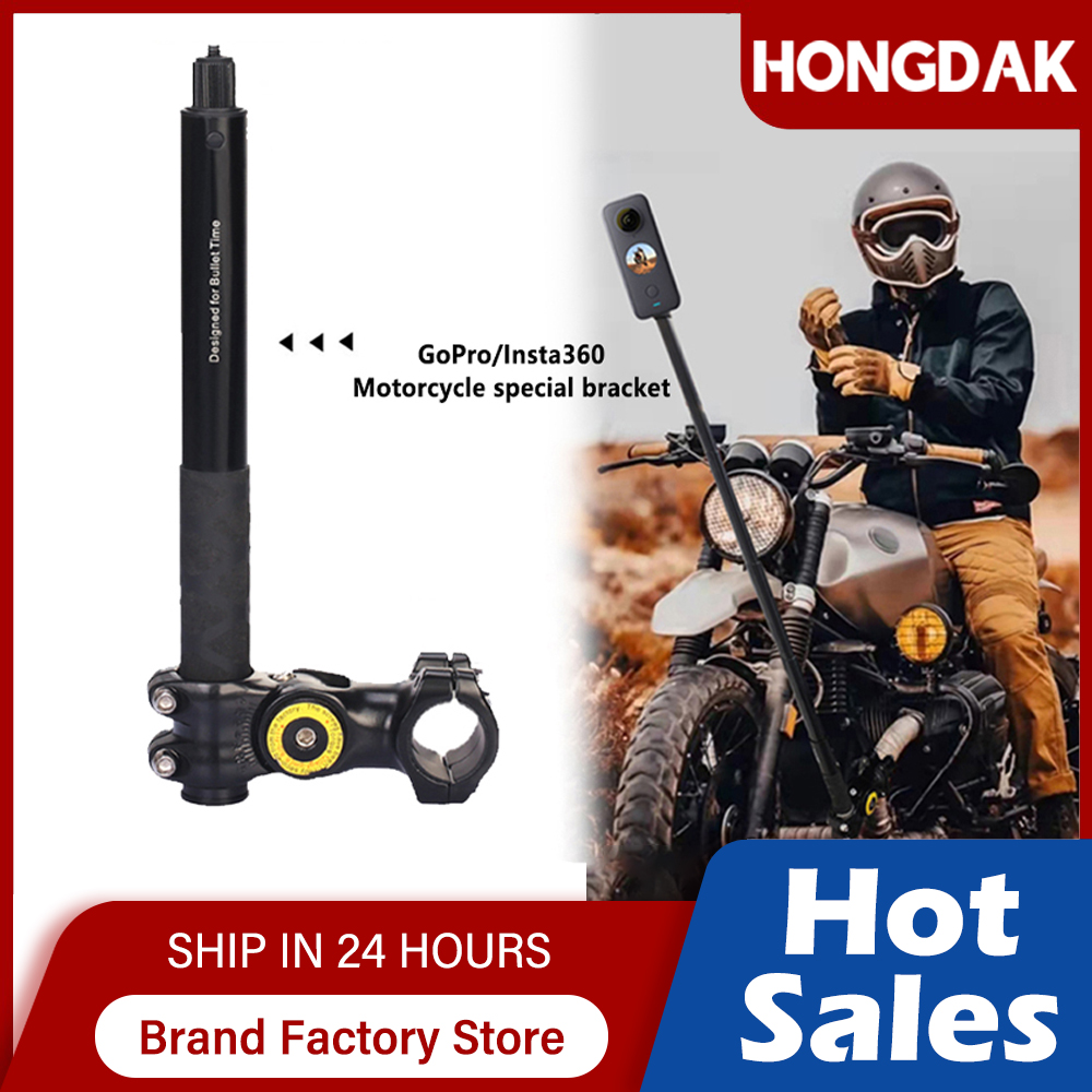 Motocykl motor panoramiczny Monopod rower ukryte Selfie kij dla GoPro Max jej 11 10 9 jeden DJI Insta360 kamera akcji akcesoria
