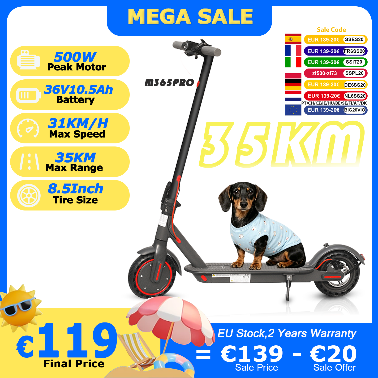 Trottinette électrique M365PRO/M365 X1, 36V 10.5Ah, moteur 500W, autonomie 35KM, vitesse 31KM/H, pneus pleins 8.5 pouces, pliable, application intelligente, EScooter