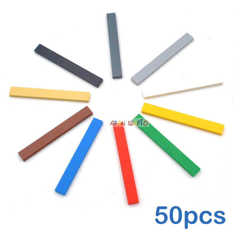 50 pz Liscio 1x8 FAI DA TE Building Blocks Figura Mattoni 10 Colori Educativi Formato Creativo Compatibile Con 4162 Giocattoli per I Bambini