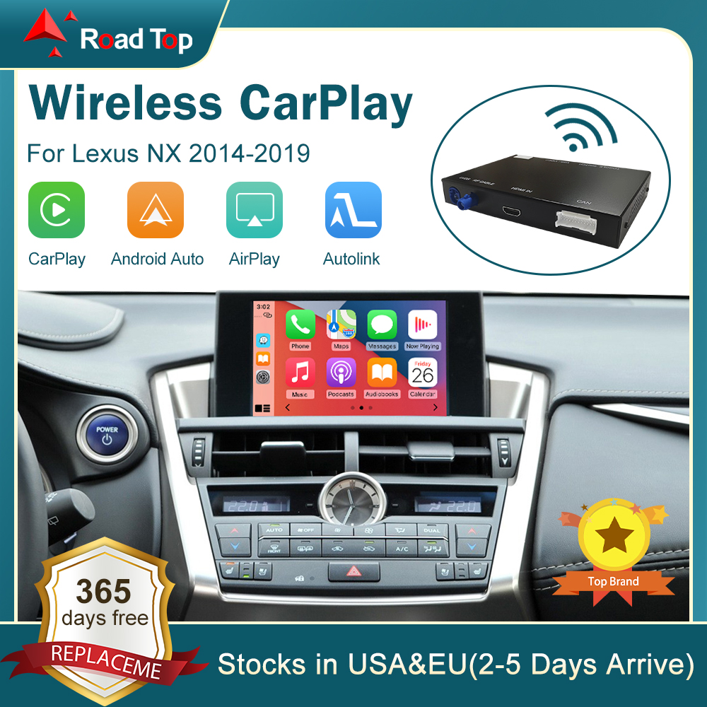 CarPlay sans fil pour Lexus NX 2014-2019, avec Android Auto Mirror Link, AirPlay, jeu de voiture canonique