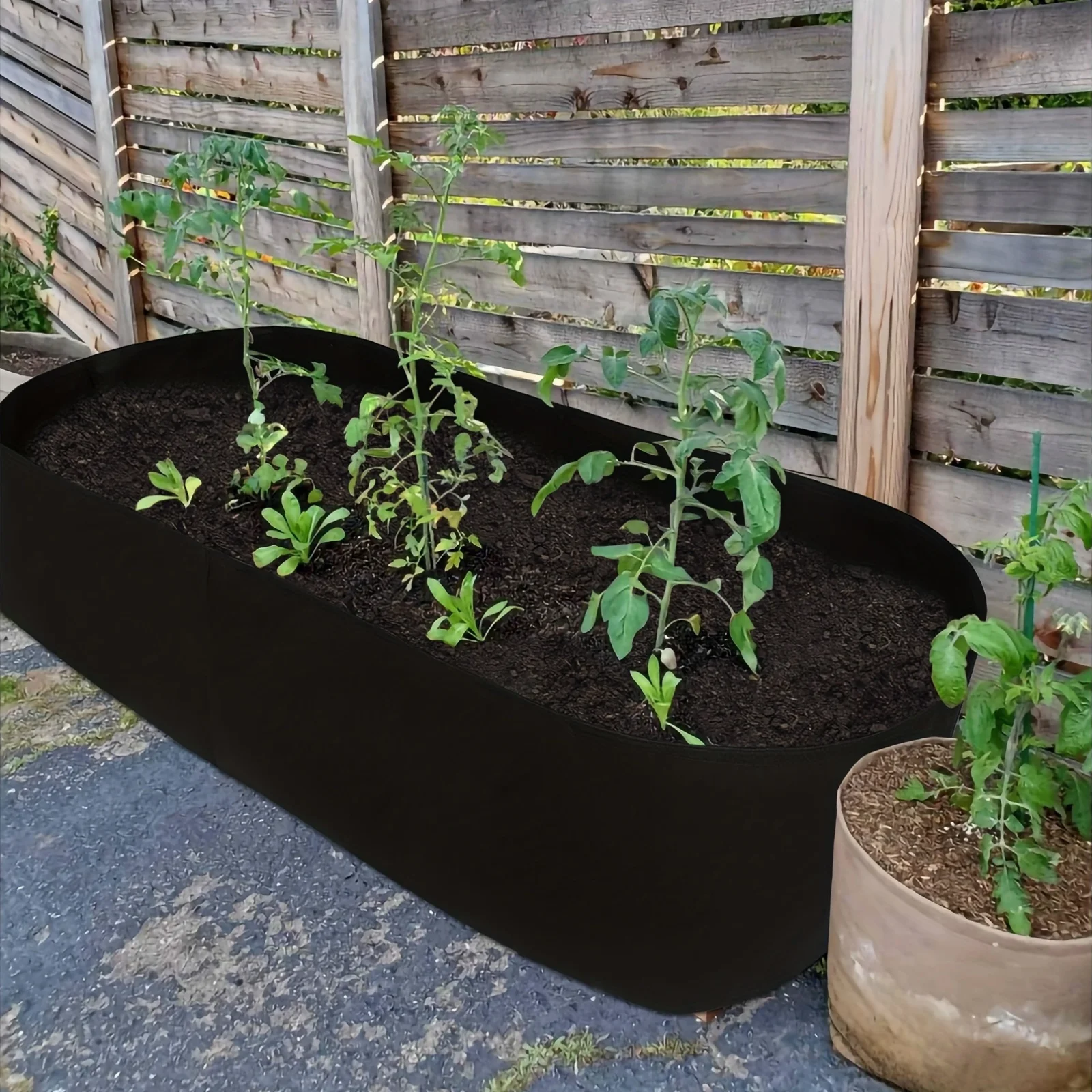 Lit de jardin surélevé en tissu respirant, sac de plantation rectangulaire, adapté à la vanille, aux fleurs et aux légumes
