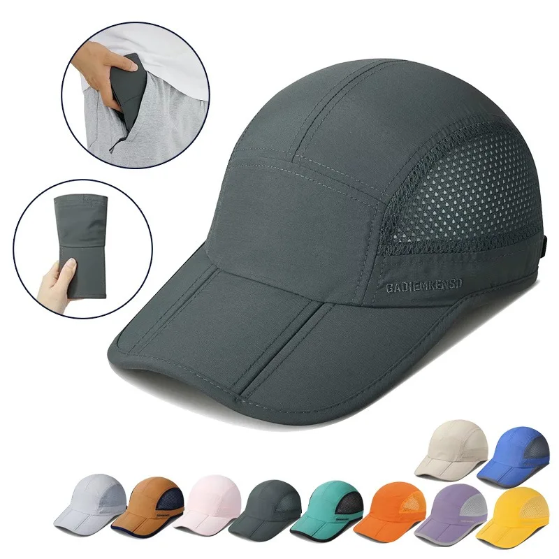 GADIEMKENSD szybkoschnące składane przenośne czapki baseballowe dla mężczyzn letnia fala morska haft unisex sportowe kapelusze przeciwsłoneczne czapka typu snapback