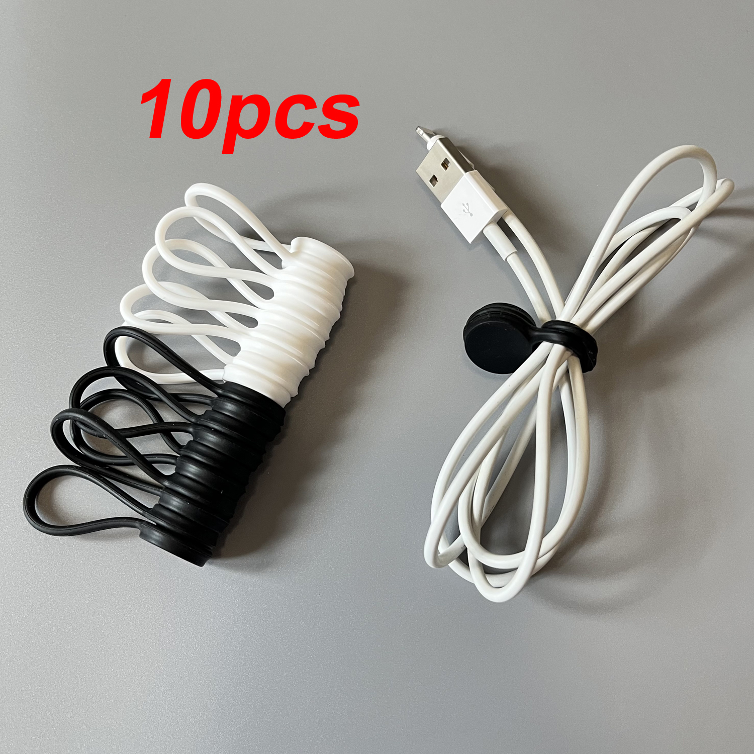 Attaches de câble magnétiques en silicone attaches de gestion attaches torsadées magnétiques clips de rette réutilisables pour l'organisation de faisceau, 10 pièces
