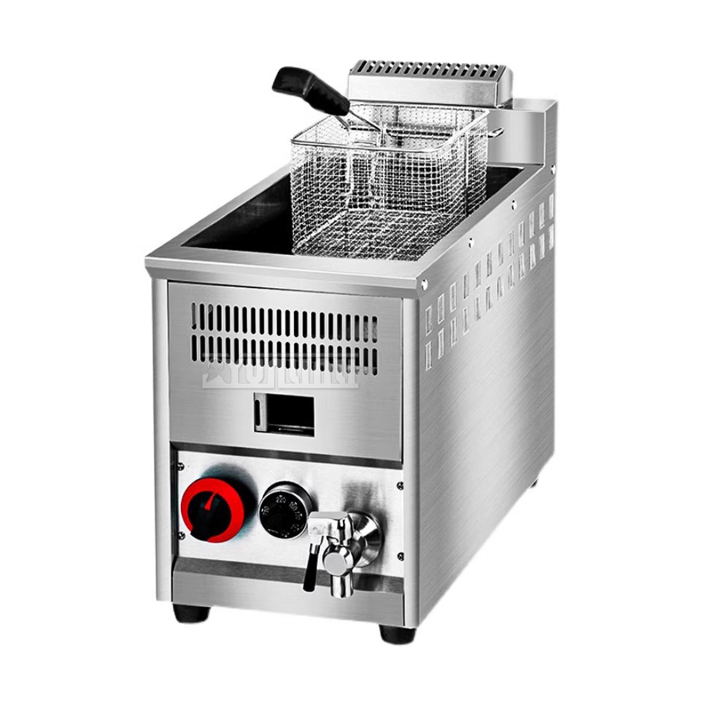 Commercial Table Deep Gas Fryer 8L Single-cylinder Chicken Chips Fried Pan Restaurant Equipment Freidoras De Aceite En Oferta