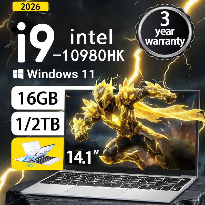 Laptop Ultra Sottile con Intel Core i9-10980HK, Schermo 14.1", 16GB RAM, 2TB SSD, Windows 11 Pro, per Ufficio e Studio